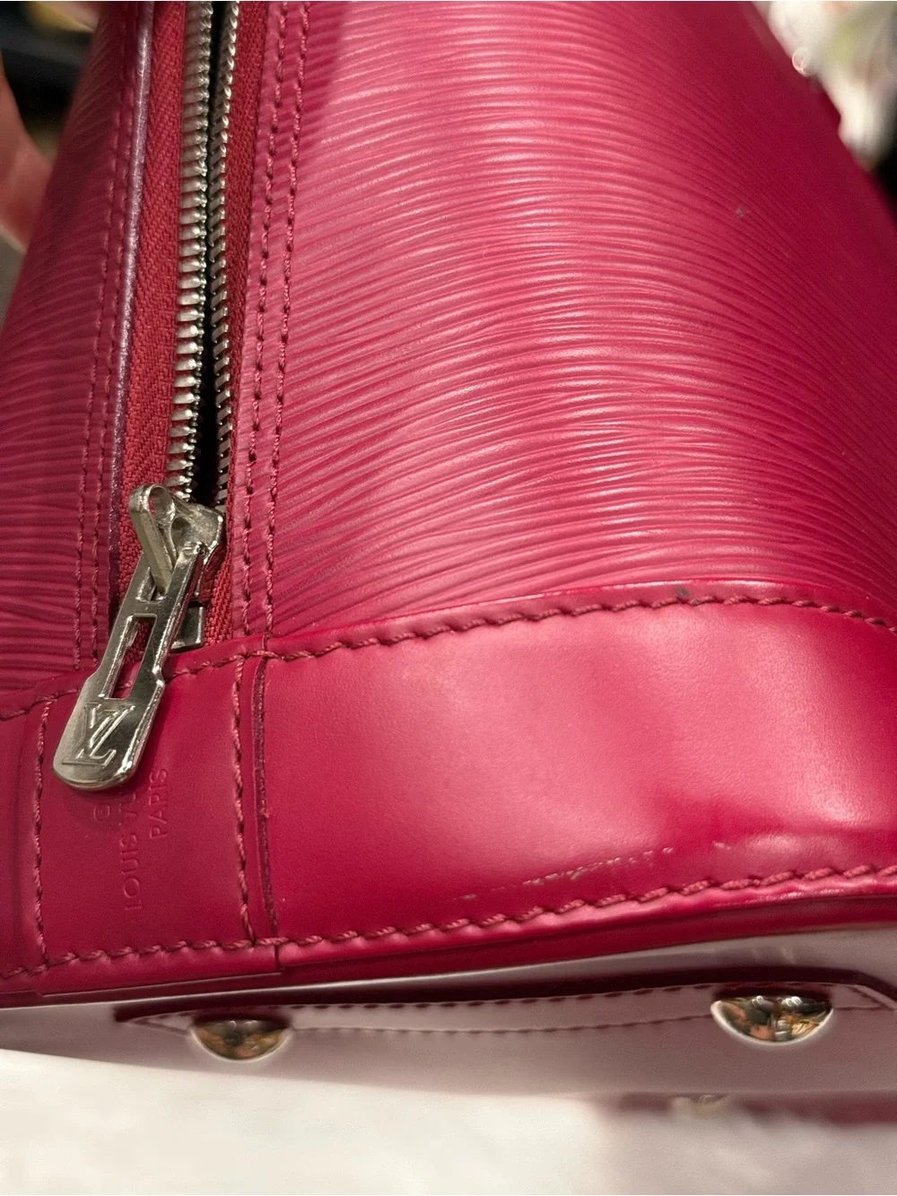 Louis Vuitton Fuchsia Epi Alma Satchel